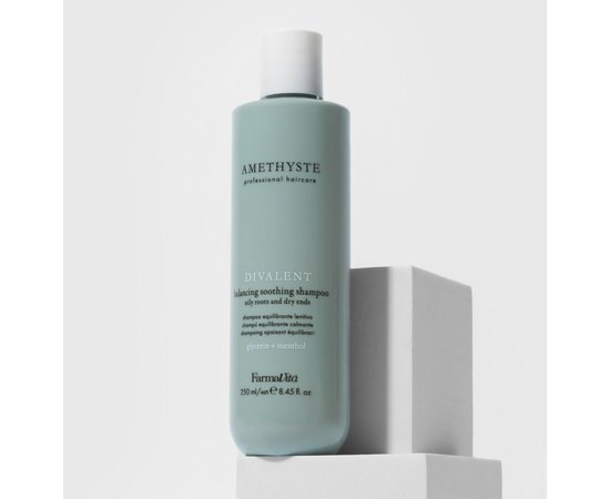 Заспокійливий балансуючий шампунь для жирних коренів та сухих кінчиків Farmavita Amethyste Advance Divalent Balancing Soothing Shampoo, фото _ab__is.image_number.default