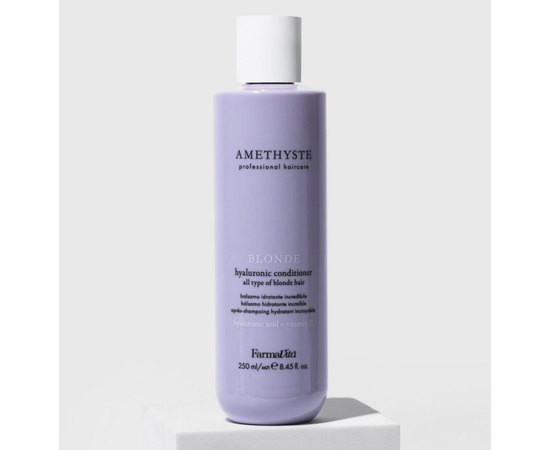 Гиалуроновый кондиционер для всех типов светлых волос Farmavita Amethyste Blonde Hyaluronic Conditioner, 250 ml, изображение 2