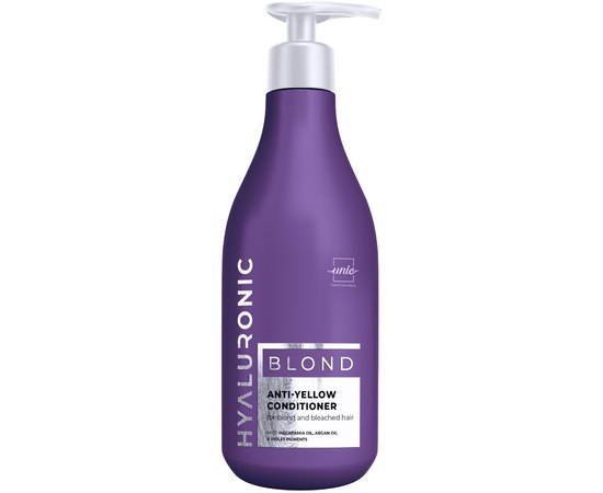 Кондиционер для светлых и обесцвеченных волос Unic Hyaluronic Blond Anti-Yellow, 500 ml