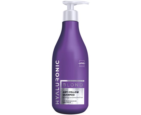 Шампунь для светлых и обесцвеченных волос Unic Hyaluronic Blond Anti-Yellow, 500 ml