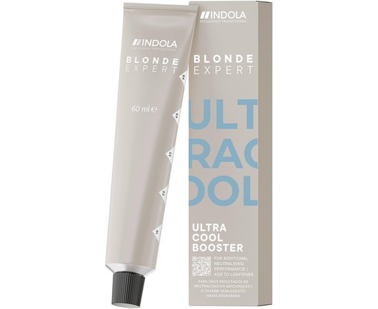 Добавка до фарби для забезпечення додаткової нейтралізації небажаної жовтизни волосся Indola Blonde Expert Ultra Cool Booster, 60 ml, фото 