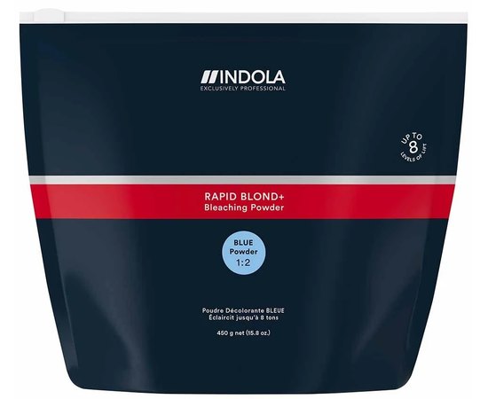 Освітлювальний порошок безпиловий блакитний Indola Color Rapid Blond+ Blue Dust-Free Powder, 450 g, фото 