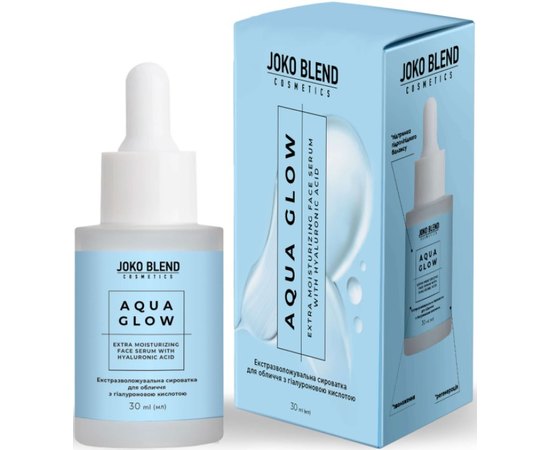 Екстразволожувальна сироватка для обличчя з гіалуроновою кислотою Joko Blend Aqua Glow Face Serum, 30 ml, фото _ab__is.image_number.default Екстразволожувальна сироватка для обличчя з гіалуроновою кислотою Joko Blend Aqua Glow Face Serum, 30 ml, фото _ab__is.image_number.default