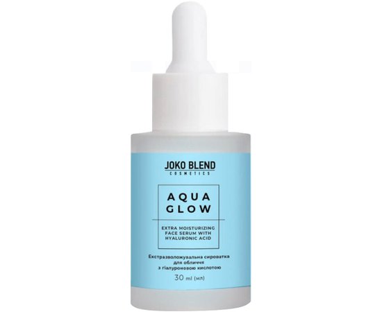 Екстразволожувальна сироватка для обличчя з гіалуроновою кислотою Joko Blend Aqua Glow Face Serum, 30 ml, фото  Екстразволожувальна сироватка для обличчя з гіалуроновою кислотою Joko Blend Aqua Glow Face Serum, 30 ml, фото