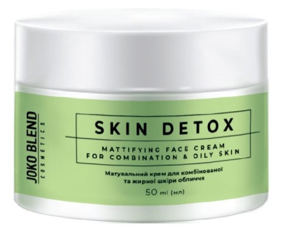 Матирующий крем для комбинированной и жирной кожи лица Joko Blend Skin Detox Mattifying Face Cream, 50 ml Матирующий крем для комбинированной и жирной кожи лица Joko Blend Skin Detox Mattifying Face Cream, 50 ml