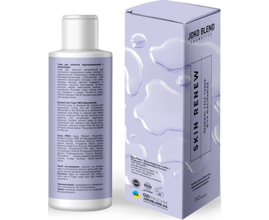 Тонер для обличчя відновлювальний з ніацинамідом Joko Blend Skin Renew Face Toner, 150 ml, фото _ab__is.image_number.default Тонер для обличчя відновлювальний з ніацинамідом Joko Blend Skin Renew Face Toner, 150 ml, фото _ab__is.image_number.default
