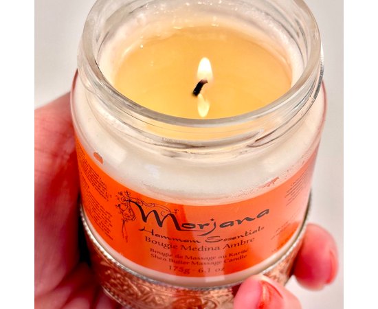 Масажна Свічка з Чистим Маслом Ши Morjana Medina Amber Candle Pure Shea Butter, 175 g, фото _ab__is.image_number.default
