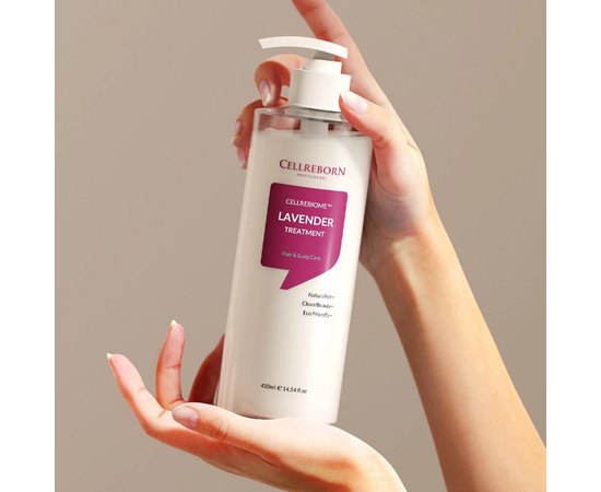Питательная маска для восстановления волос с лавандой Cellreborn Cellrebiome Lavender Treament, 430 ml, изображение 2