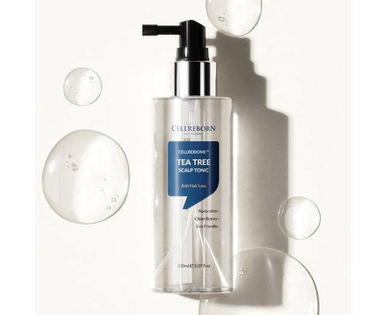 Тонизирующий спрей для глубокого обновления кожи головы с чайным деревом Cellreborn Cellrebiome Tea Tree Scalp Tonic, 150 ml, изображение 3