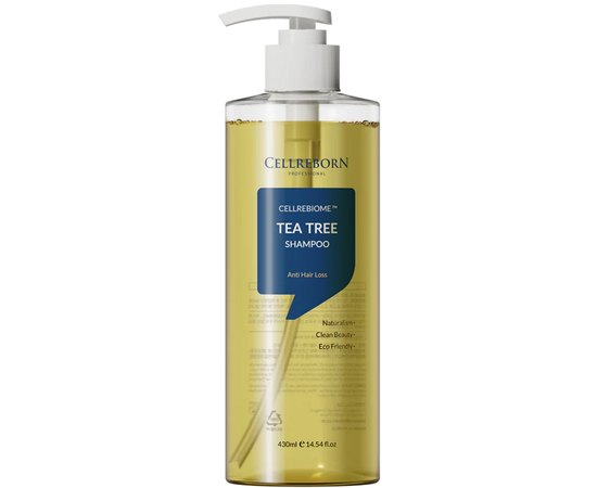 Шампунь проти випадіння волосся з чайним деревом Cellreborn Cellrebiome Tea Tree Shampoo, 430 ml, фото 