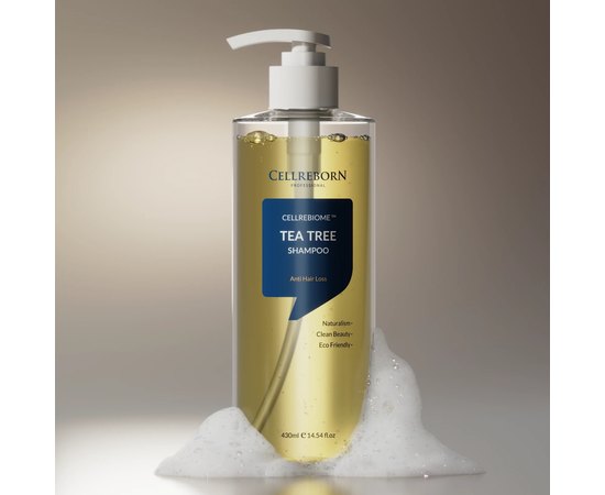 Шампунь проти випадіння волосся з чайним деревом Cellreborn Cellrebiome Tea Tree Shampoo, 430 ml, фото _ab__is.image_number.default
