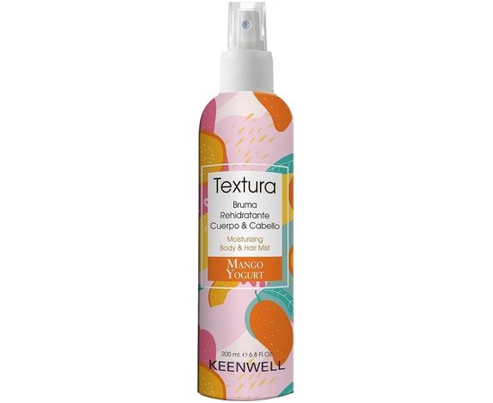 Ароматический спрей-мист для волос и тела Манго и Йогурт Keenwell Textura Moisturizing Body & Hair Mist Mango Yogurt, 200 ml