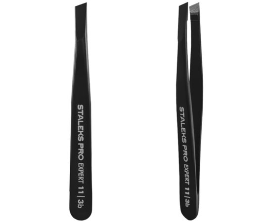 Пинцет для бровей Staleks Pro Expert 11 Type 3 Black, изображение 2