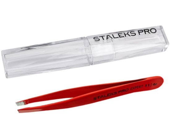 Пінцет для брів Staleks Pro Expert 11 Type 4 Red, изображение 5