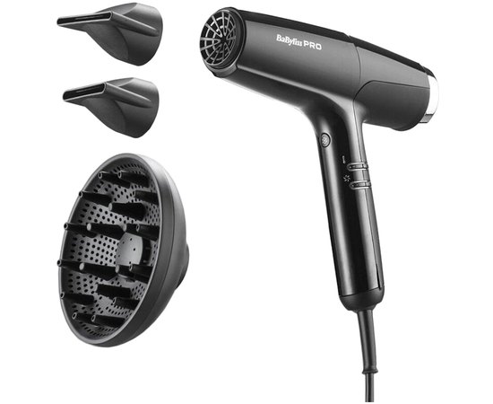 Фен для волосся BaByliss PRO Falco Black&Silver BAB8550BE, 2000 W, фото _ab__is.image_number.default