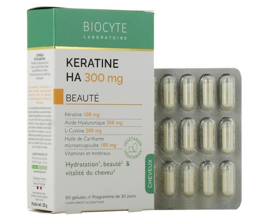 Харчова добавка Життєва сила волосся Biocyte Keratine HA 300, 60 caps, фото _ab__is.image_number.default