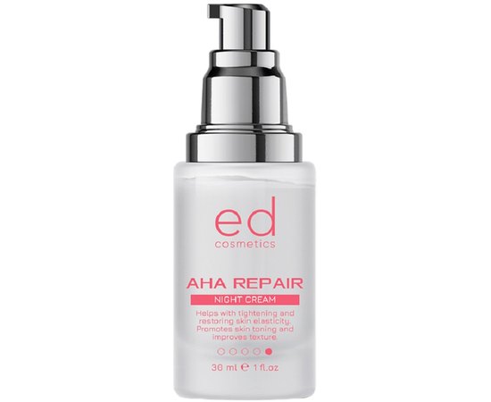 Нічний крем для обличчя з AHA кислотами ED Cosmetics AHA Repair Night Cream, 30 ml, фото 
