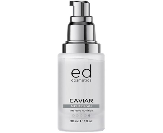 Нічний крем для обличчя з екстрактом чорної ікри ED Cosmetics Caviar Night Cream, 30 ml, фото 