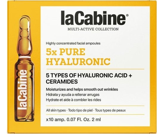 Увлажняющие ампулы против морщин La Cabine Hyaluronic 5xPure Ampoules, изображение 3