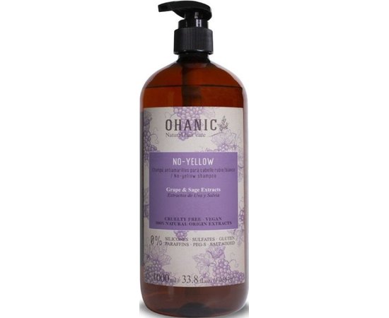 Шампунь для волос Нет желтому Ohanic No-Yellow Shampoo, изображение 3