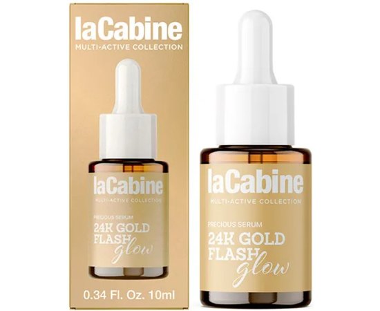 Концентрированная сыворотка с мгновенным лифтинг-эффектом La Cabine 24K Gold Flash Glow Serum, 10 ml, изображение 2