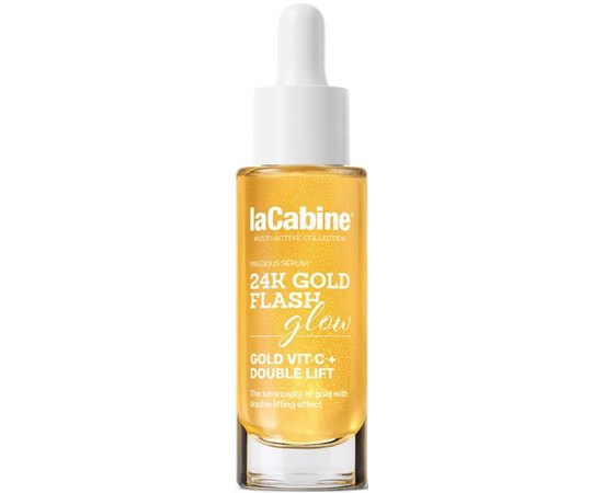 Концентрированная сыворотка с мгновенным лифтинг-эффектом La Cabine 24K Gold Flash Glow Serum, 10 ml, изображение 3