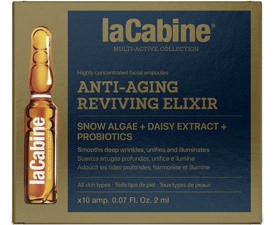 Высококонцентрированные восстановительные антивозрастные ампулы для лица La Cabine Reviving Elixir Anti-Aging Ampoules, изображение 3