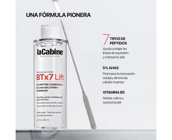 Тоник-пилинг с 7-пептидным комплексом и АНА-кислотами La Cabine BTx7 Lift Peeling Toner, 200 ml, изображение 2