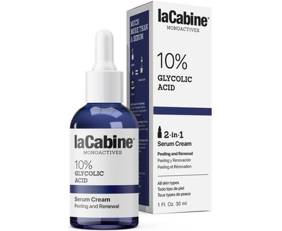 Крем-сироватка для обличчя La Cabine Glycolic Acid Monoactives 10% Serum Cream, 30 ml, фото 