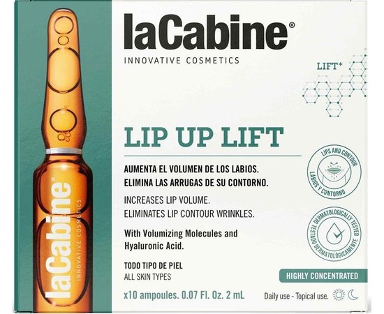 Концентрированная увлажняющая сыворотка для губ La Cabine Lip Up Lift Ampoules, 2ml, изображение 2