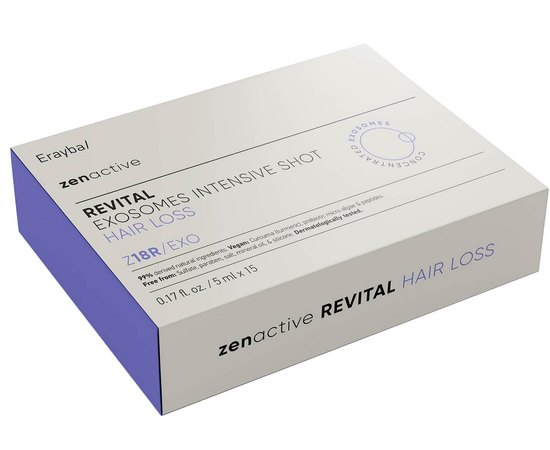 Ампули проти випадіння волосся Erayba Zen Active Z18r/EXO Revital Exosomes Intensive Shot, 15x5 ml, фото 