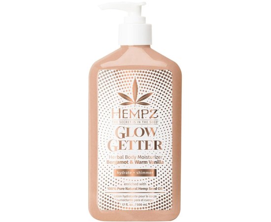 Молочко для тела с шиммером Бергамот и Теплая Ваниль Hempz Glow Getter Shimmer Herbal Body Moisturizer Bergamot & Warm Vanilla, изображение 2