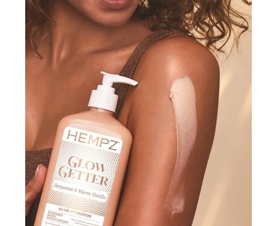 Молочко для тела с шиммером Бергамот и Теплая Ваниль Hempz Glow Getter Shimmer Herbal Body Moisturizer Bergamot & Warm Vanilla, изображение 3