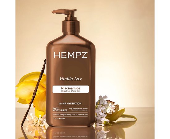 Молочко для тела с ниацинамидом Ваниль Люкс Hempz Vanilla Lux Herbal Body Moisturizer, изображение 3