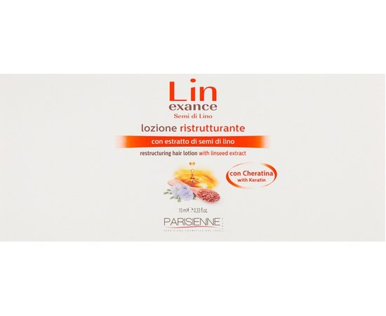 Ампулы для волос с экстрактом семян льна Parisienne Italia Semi Di Lino Restructuring Hair Lotion, изображение 2