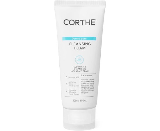 Очищувальна пінка для жирної та проблемної шкіри Corthe Dermo Pure Cleansing Foam, 100 ml, фото 
