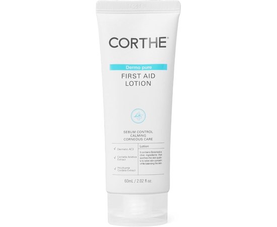 Себорегулюючий крем для жирної та проблемної шкіри Corthe Dermo Pure First Aid Lotion, фото 