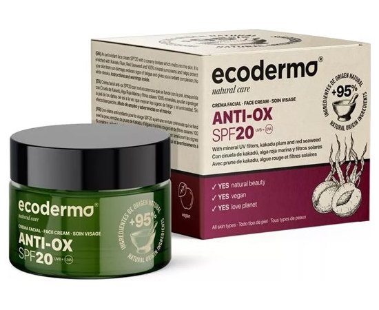 Антиоксидантний крем з екстрактом сливи какаду і морских водоростей Ecoderma Anti-Ox SPF20 Cream, 50 ml, фото _ab__is.image_number.default
