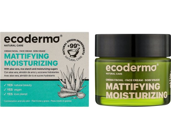 Матувальний зволожувальний крем для обличчя Ecoderma Mattifying Moisturizing Face Cream, 50 ml, фото _ab__is.image_number.default