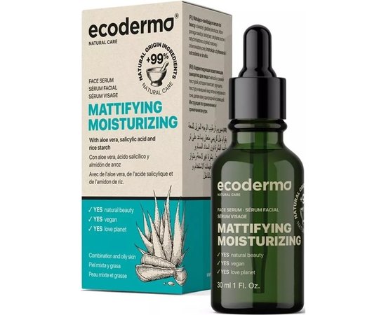 Матувальна зволожувальна сироватка для обличчя Ecoderma Mattifying Moisturizing Face Serum, 30 ml, фото _ab__is.image_number.default