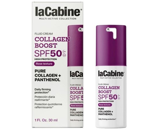Солнцезащитный крем-флюид с коллагеном La Cabine Collagen Boost SPF50 Fluid Cream, 30 ml, изображение 2