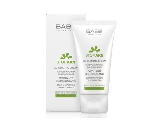 Крем очищающий отшелушивающий с эффектом пилинга Babe Laboratorios Stop AKN Exfoliating Cream, 50 ml, изображение 5
