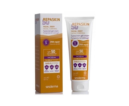 Sesderma REPASKIN Body Sunscreen gel crem SPF 50 Сонцезахисний крем-гель для тіла з SPF 50, 50 мл, фото 