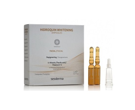 Sesderma Nanotech Hidroquin Whitening Ampoules Осветляющая сироватка, 5 шт х 2 мл, фото 