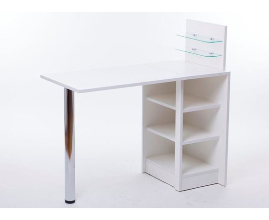 Маникюрный стол с стеклянными полочками под лак "Економ"