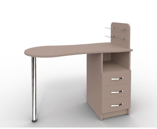 Маникюрный стол с стеклянными полочками под лак "Естет №1" мокко