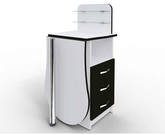 Маникюрный стол-трансформер со складывающейся столешницей "Естет компакт №1" белый+черный