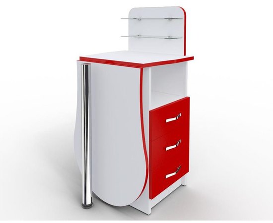 Маникюрный стол-трансформер со складывающейся столешницей "Естет компакт №1" красный