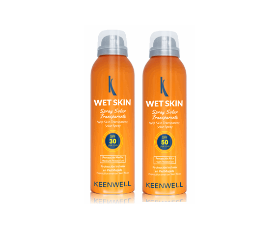 Солнцезащитный  спрей прозрачный SPF30/SPF50 Keenwell Wet Skin Transparent Solar Spray, 200 ml