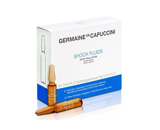 GERMAINE de CAPUCCINI Options Shock Fluids Stop Pollution Сироватка проти агресивного впливу навколишнього середовища, 10 шт х 1.5 мл, фото 